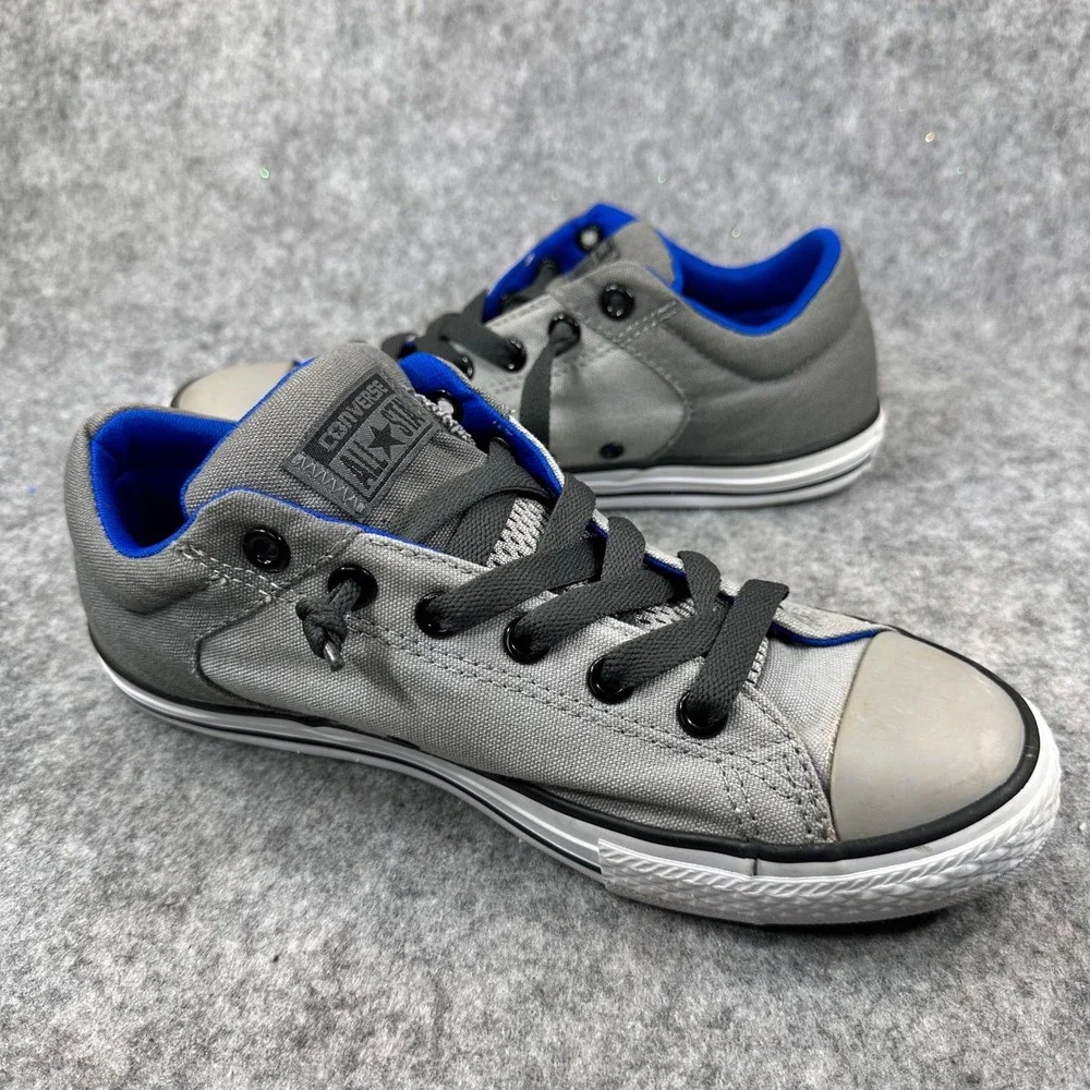 Converse Chuck Taylor All Star Low Gray Blue Canvas Sneakers Junior Size 6